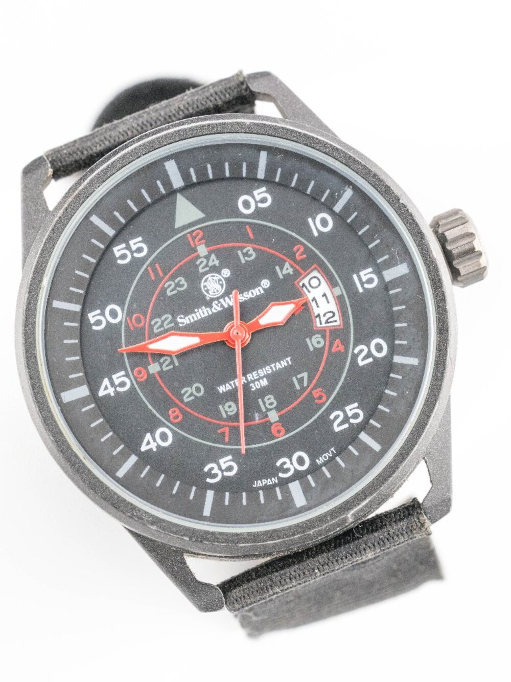 Smith & Wesson MX33 Men's Black Military Date Quartz Analog Watch Fresh Battery